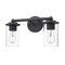 Z-Lite Thayer Vanity, 2-Light, 16 In.W x 5.75 In.L x 8.75 In.H, Matte Black/Clear 742-2V-MB - alternate 1